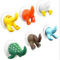 Cute Cartoon Animal Tail Rubber Sucker Hook Key Towel Hanger