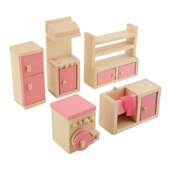 Baby Wooden Bathroom Furniture-Kitchen Dolls Miniature