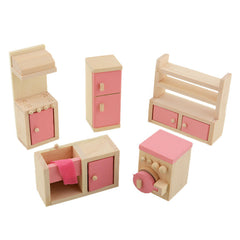 Baby Wooden Bathroom Furniture-Kitchen Dolls Miniature