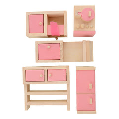 Baby Wooden Bathroom Furniture-Kitchen Dolls Miniature