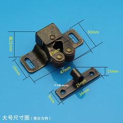 Double Roller Bronze Plate Door Latch