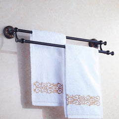 Antique Brass Double Towel Bar Towel Holder