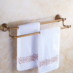 Antique Brass Double Towel Bar Towel Holder