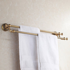 Antique Brass Double Towel Bar Towel Holder