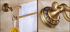 Antique Brass Double Towel Bar Towel Holder