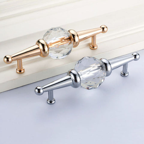 Modern Luxury Crystal Glass Pull Handle Knob