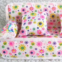 Mini Furniture Flower Soft Sofa Couch With 2 Cushions